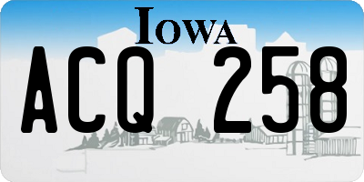 IA license plate ACQ258