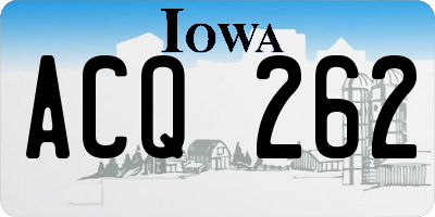 IA license plate ACQ262