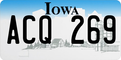 IA license plate ACQ269