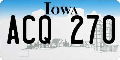 IA license plate ACQ270