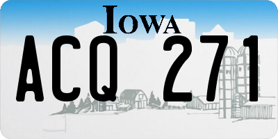 IA license plate ACQ271