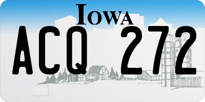 IA license plate ACQ272