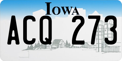 IA license plate ACQ273