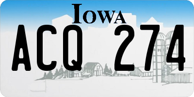 IA license plate ACQ274