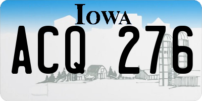 IA license plate ACQ276
