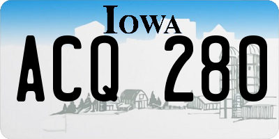 IA license plate ACQ280