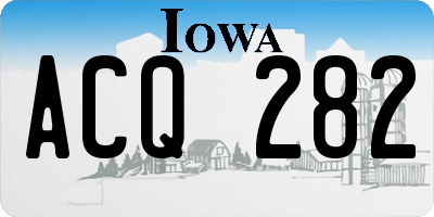 IA license plate ACQ282