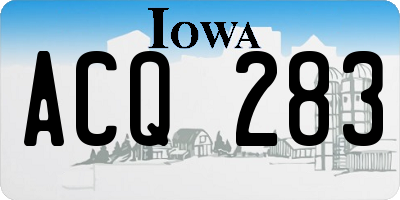 IA license plate ACQ283
