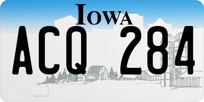 IA license plate ACQ284