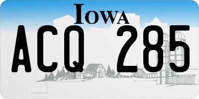 IA license plate ACQ285