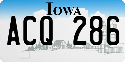 IA license plate ACQ286