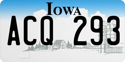 IA license plate ACQ293