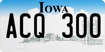 IA license plate ACQ300