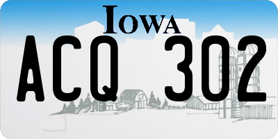 IA license plate ACQ302