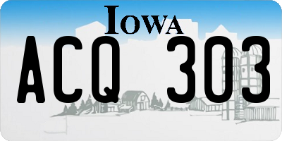 IA license plate ACQ303