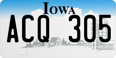 IA license plate ACQ305