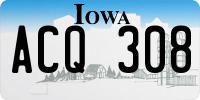 IA license plate ACQ308