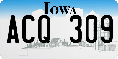 IA license plate ACQ309