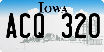 IA license plate ACQ320