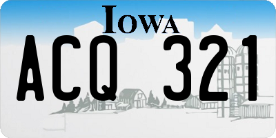 IA license plate ACQ321