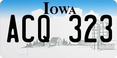 IA license plate ACQ323