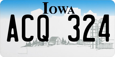 IA license plate ACQ324
