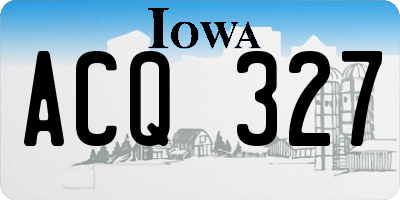 IA license plate ACQ327