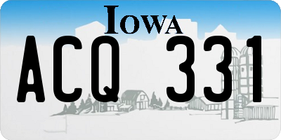 IA license plate ACQ331