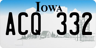 IA license plate ACQ332