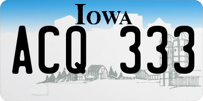 IA license plate ACQ333