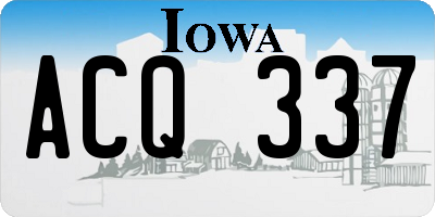 IA license plate ACQ337
