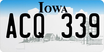 IA license plate ACQ339