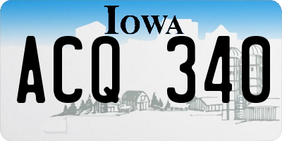 IA license plate ACQ340