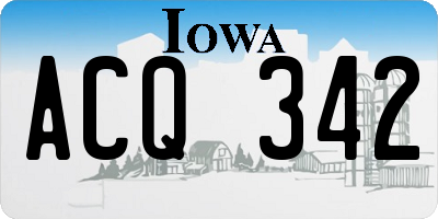 IA license plate ACQ342