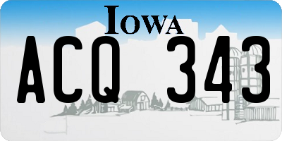 IA license plate ACQ343