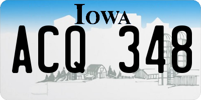 IA license plate ACQ348