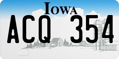 IA license plate ACQ354