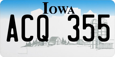 IA license plate ACQ355