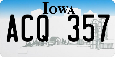 IA license plate ACQ357
