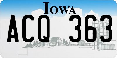 IA license plate ACQ363