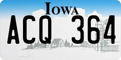 IA license plate ACQ364