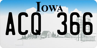 IA license plate ACQ366