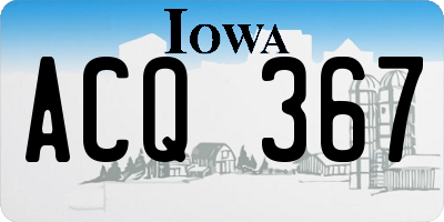 IA license plate ACQ367