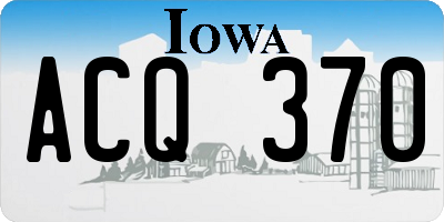 IA license plate ACQ370