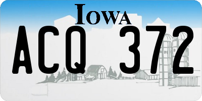 IA license plate ACQ372