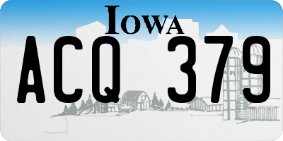 IA license plate ACQ379