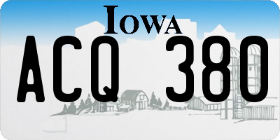 IA license plate ACQ380