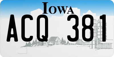 IA license plate ACQ381