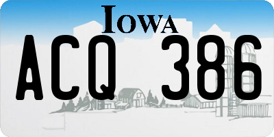 IA license plate ACQ386