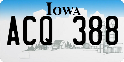 IA license plate ACQ388